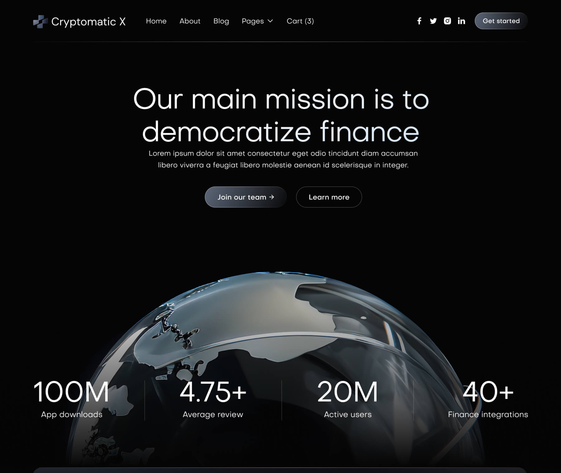 Cryptomatic X - About Page - Crypto Webflow Template