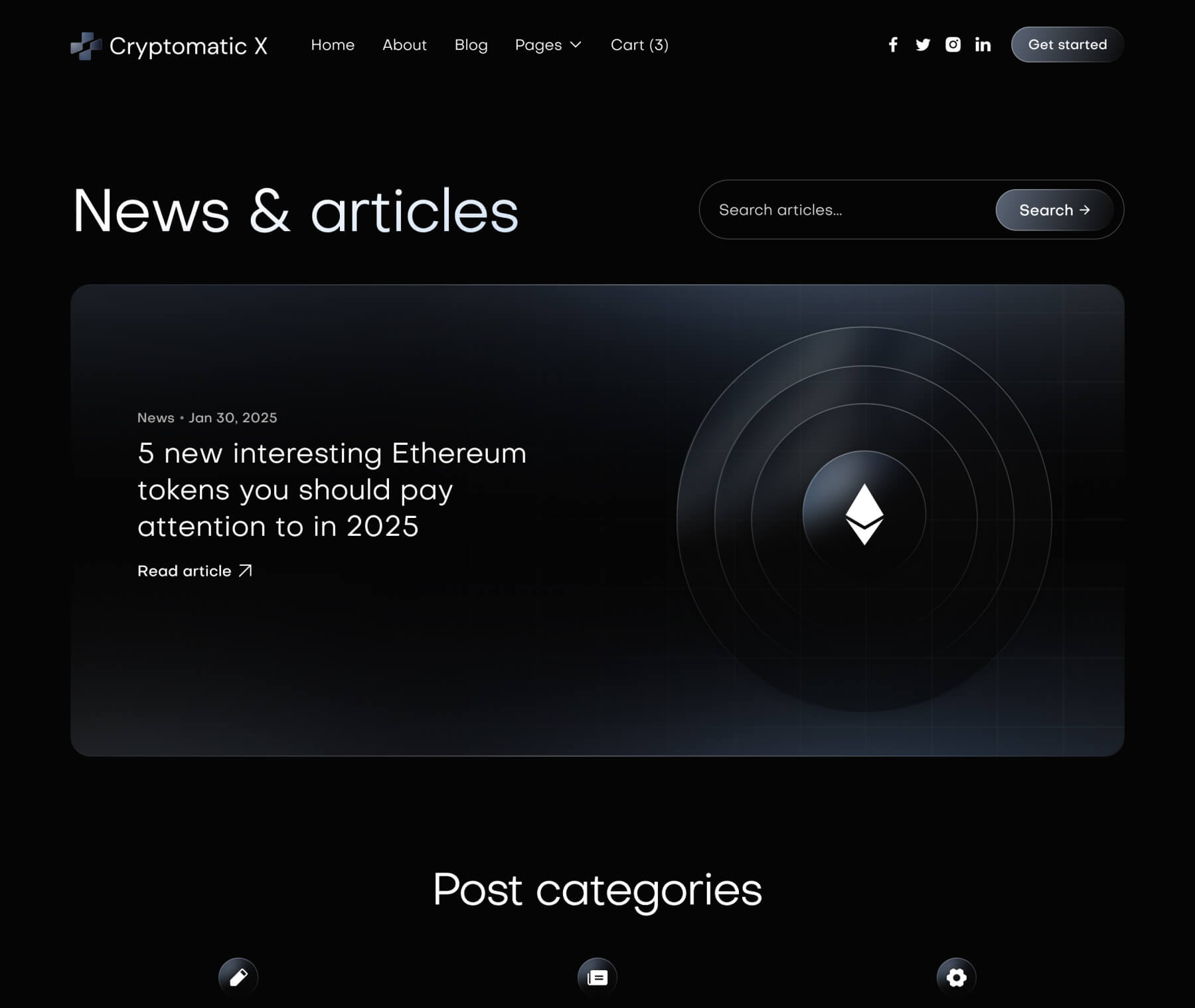 Cryptomatic X - Blog V1 Page - Crypto Webflow Template