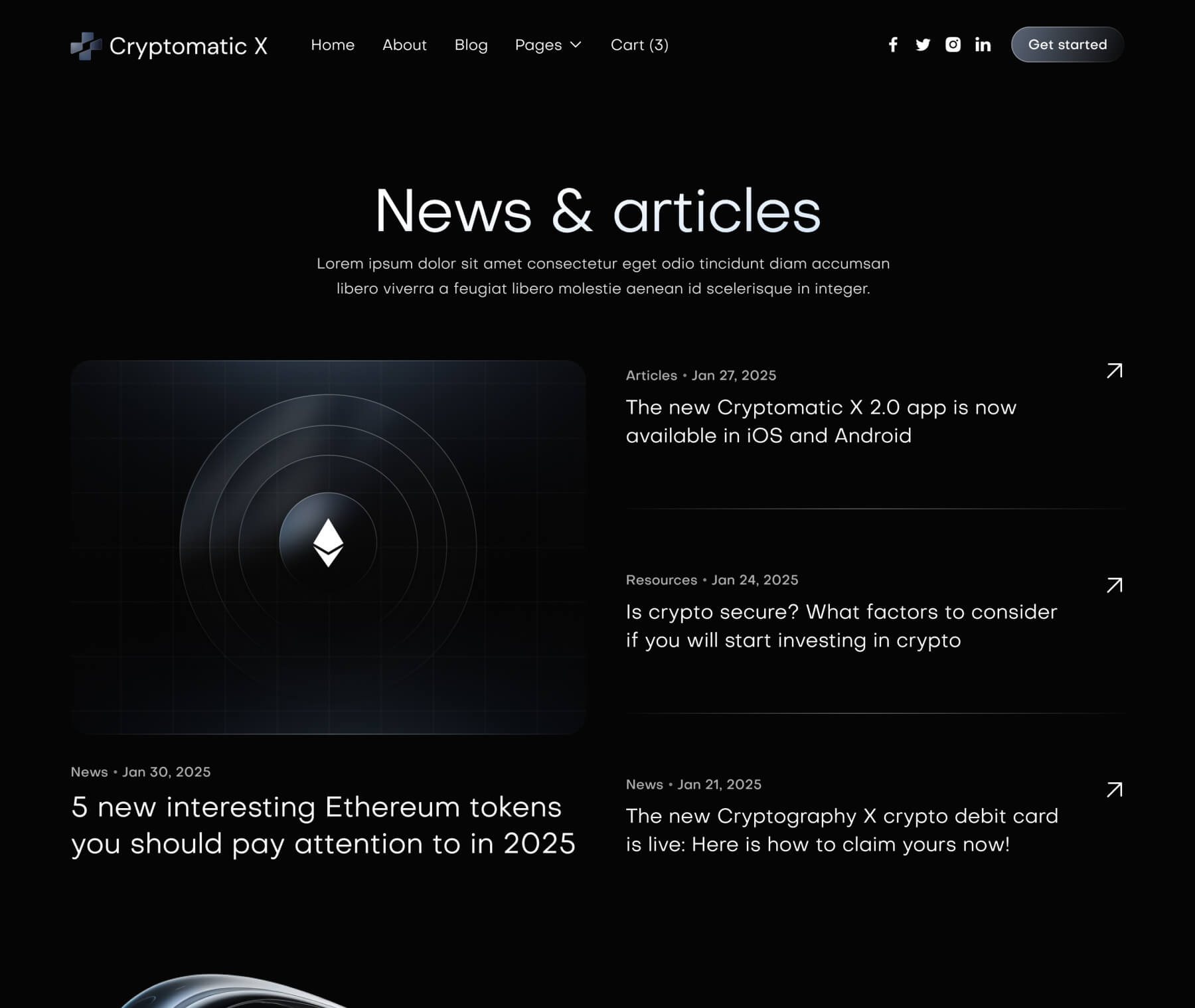 Cryptomatic X - Blog V2 Page - Crypto Webflow Template