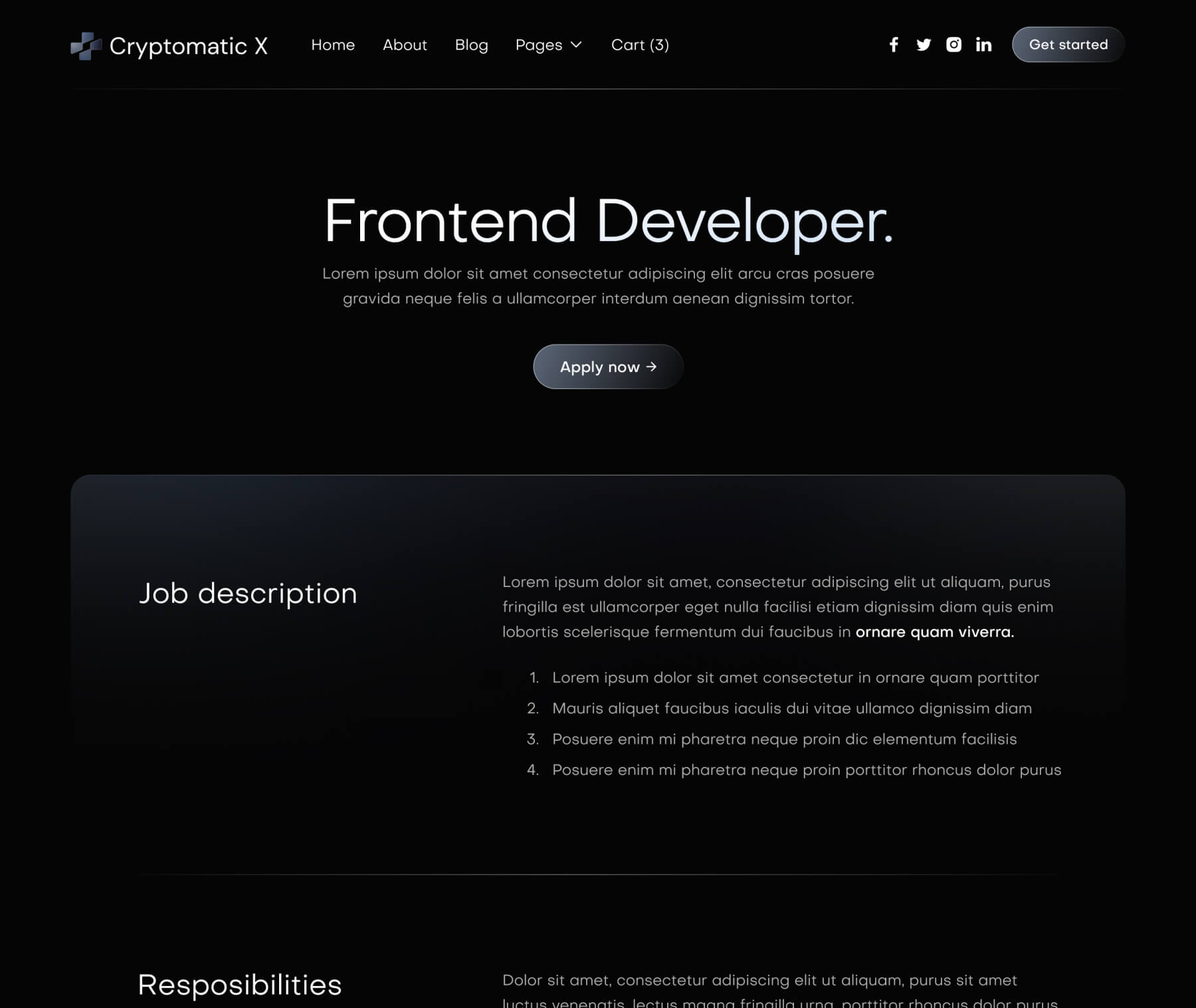 Cryptomatic X - Career Single Page - Crypto Webflow Template