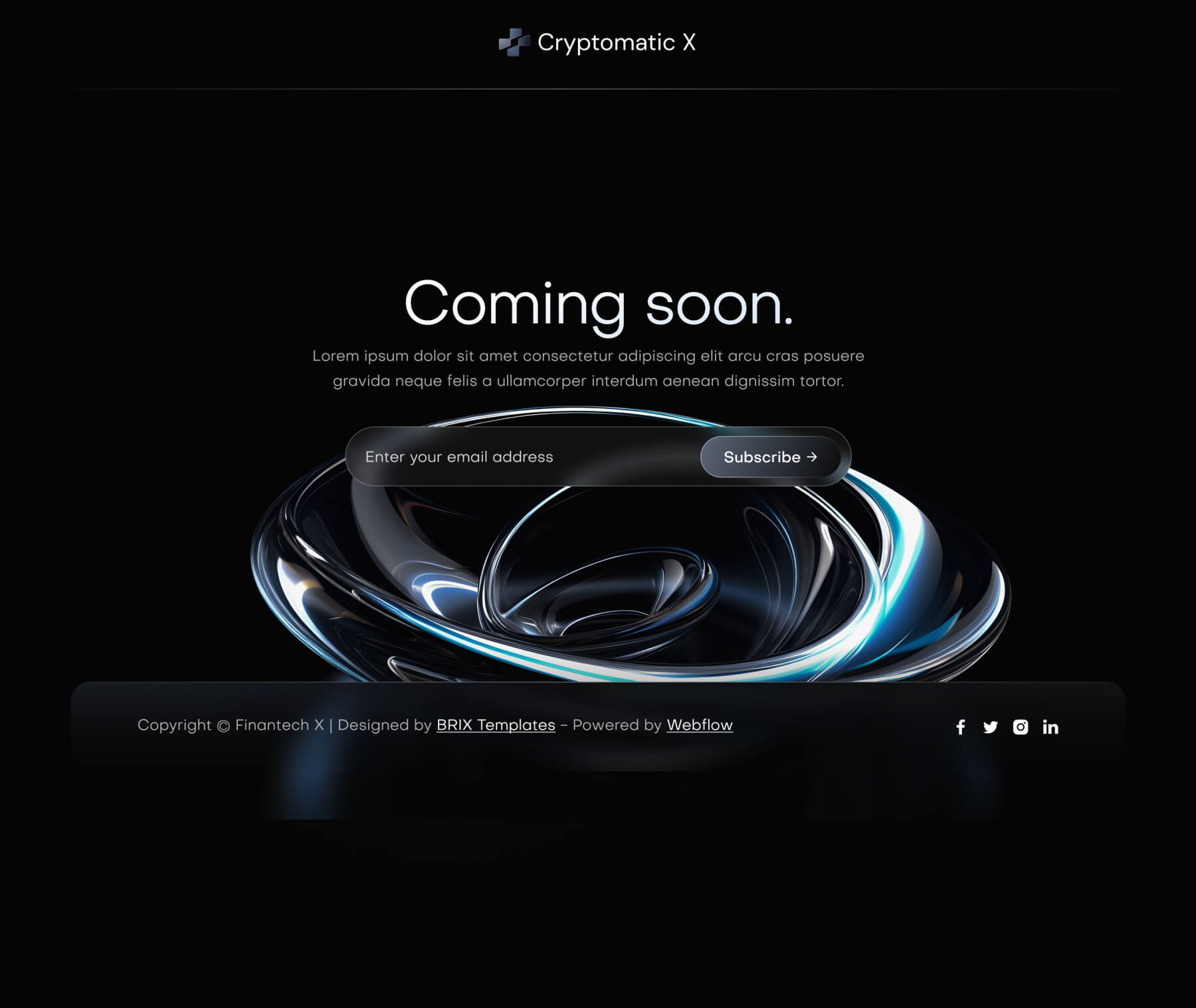 Cryptomatic X - Coming Soon Page - Crypto Webflow Template