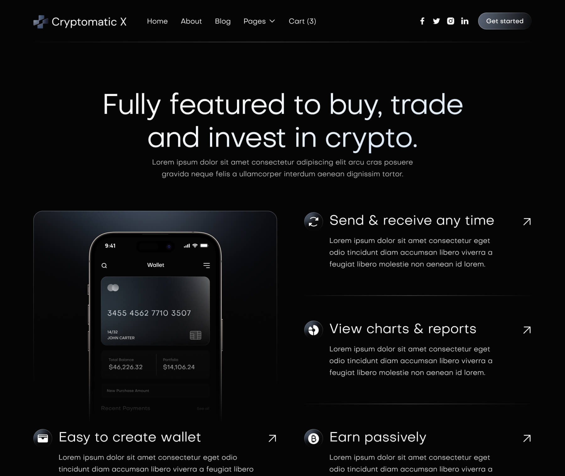 Cryptomatic X - Features Page - Crypto Webflow Template