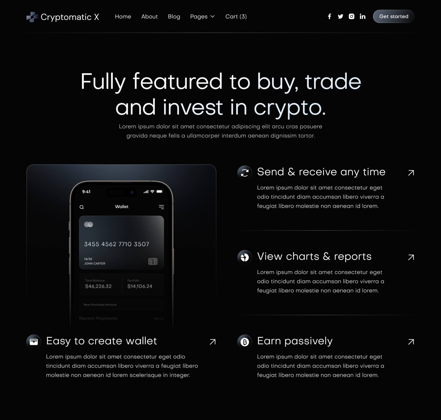 Cryptomatic X - Features Page - Crypto Webflow Template