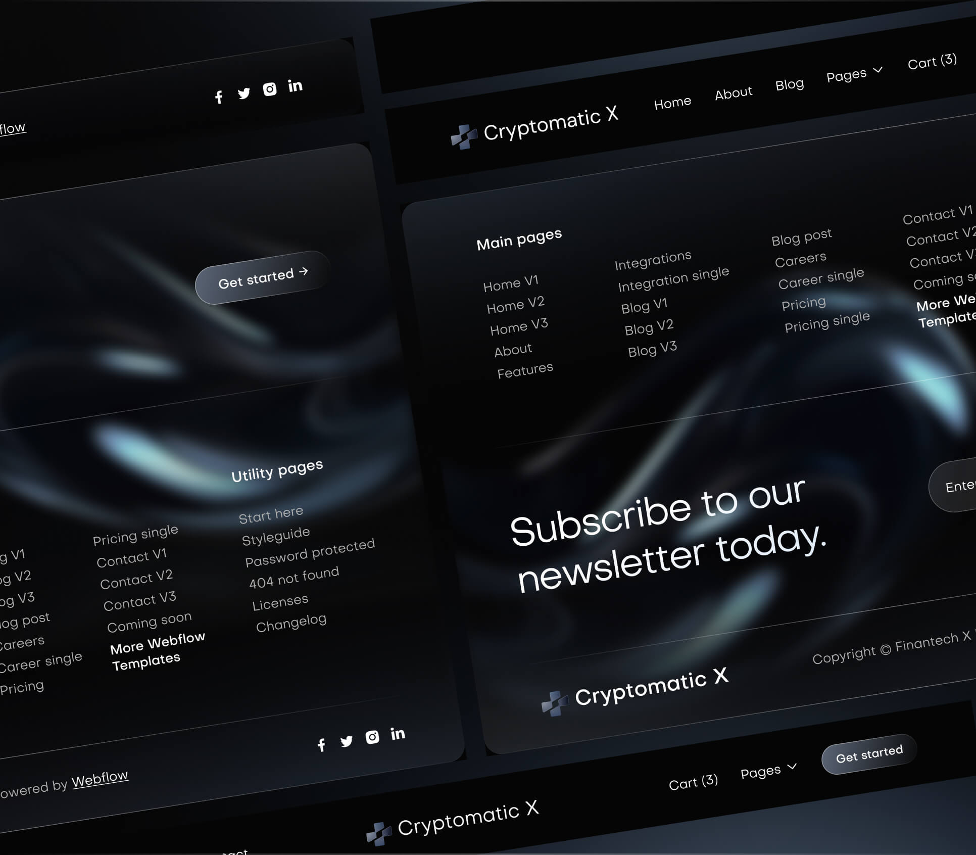 Cryptomatic X - 3 Headers And Footers Included - Crypto Webflow Template