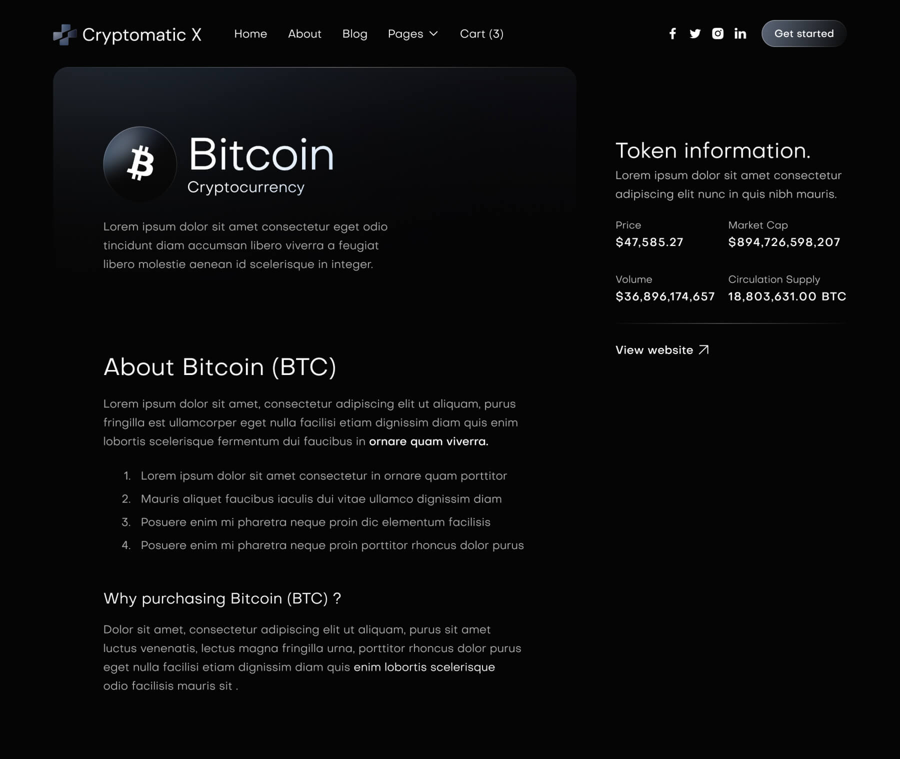 Cryptomatic X - Integration Single Page - Crypto Webflow Template