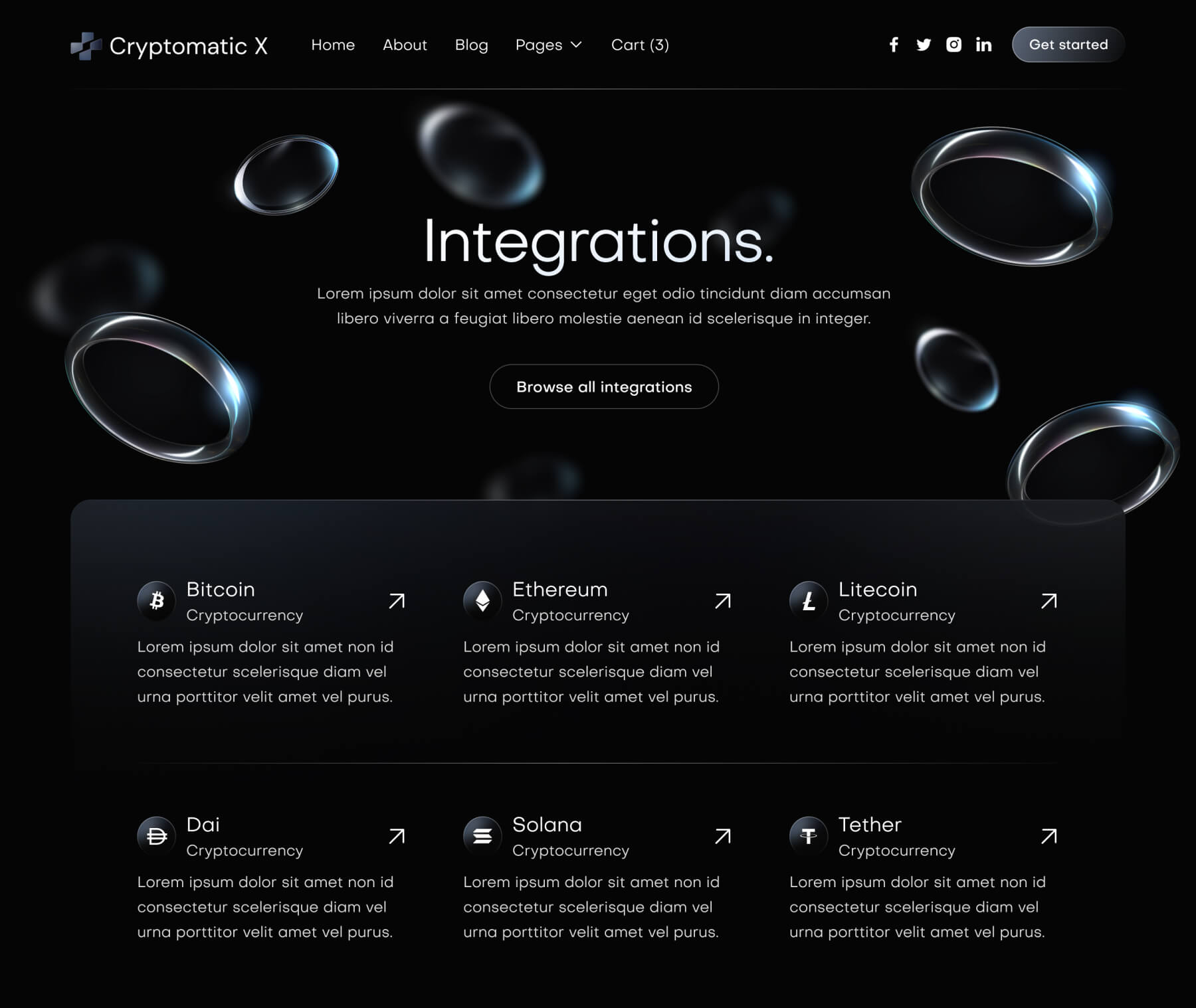 Cryptomatic X - Integrations Page - Crypto Webflow Template