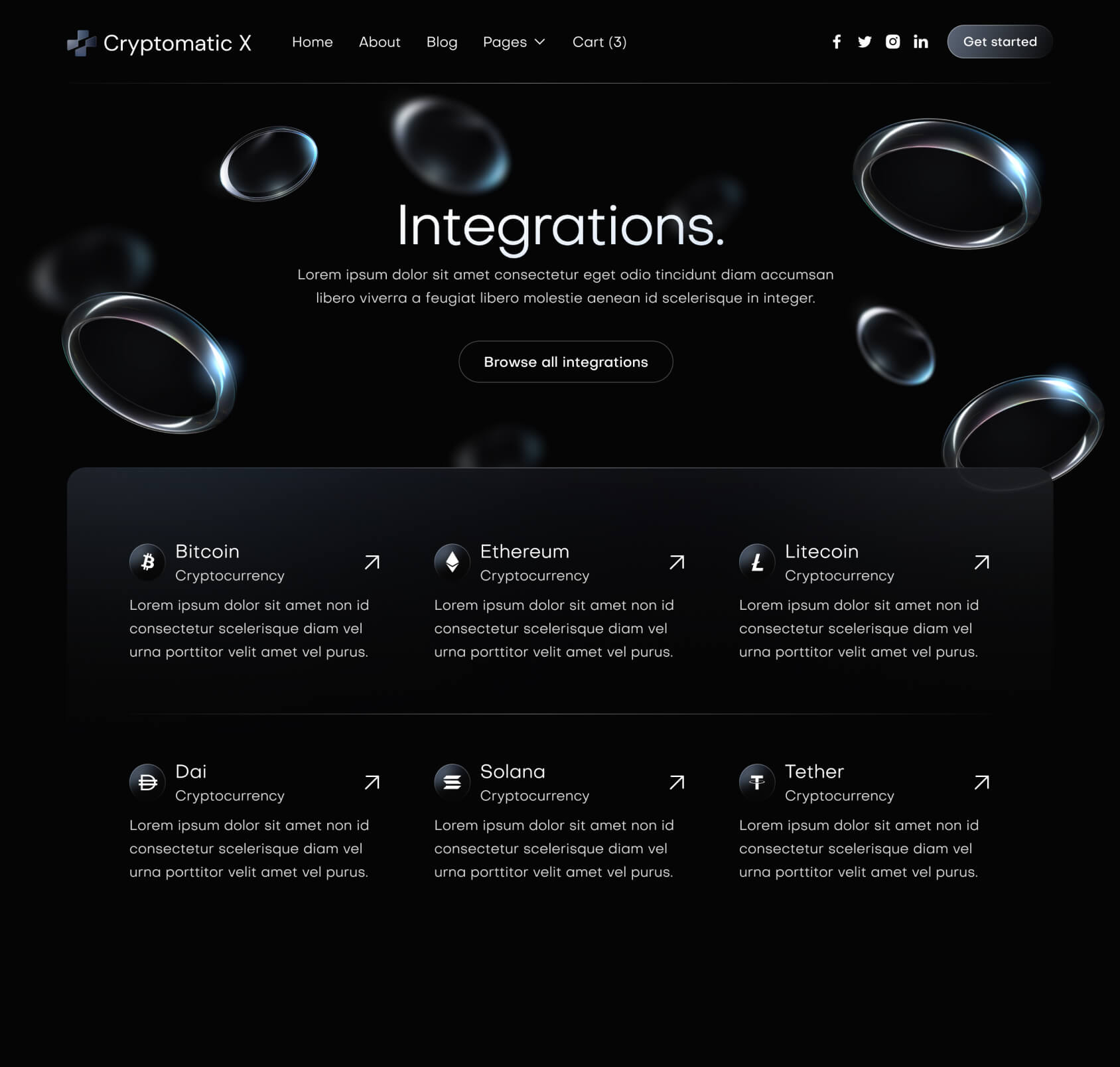 Cryptomatic X - Integrations Page - Crypto Webflow Template