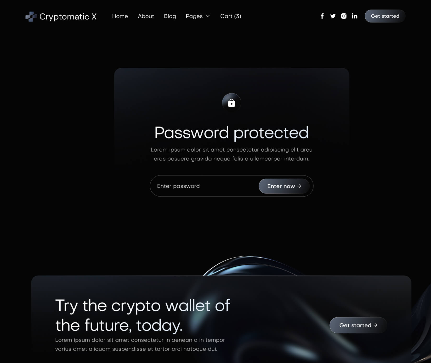 Cryptomatic X - Password Protected Page - Crypto Webflow Template