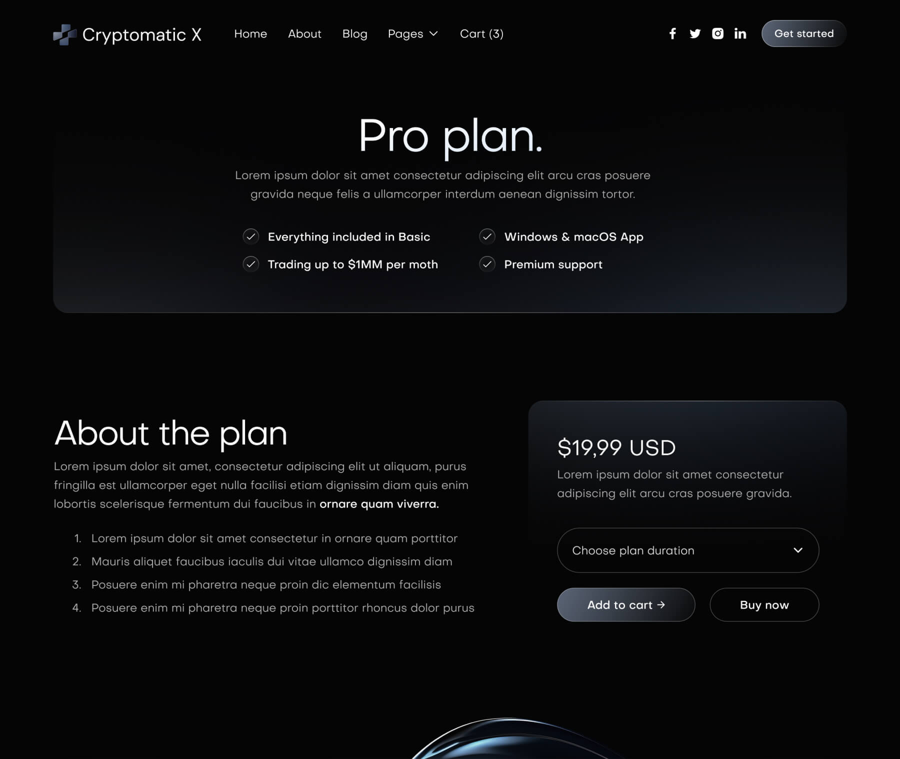 Cryptomatic X - Pricing Single Page - Crypto Webflow Template